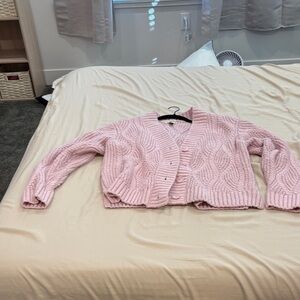 Pink Cable Knit Women's Sweater